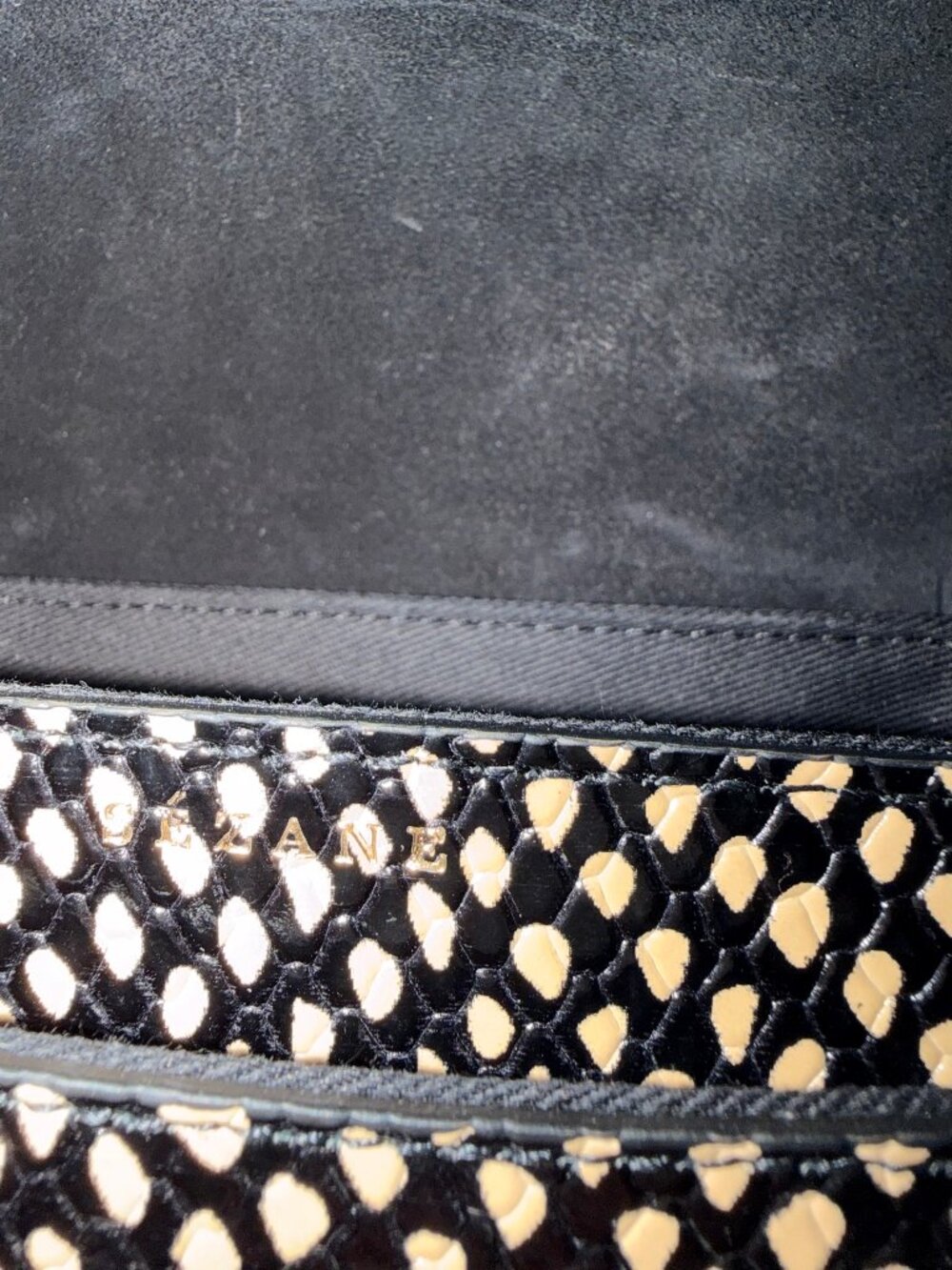 Sezane Claude Bag in Ecru And Black Snakeskin
